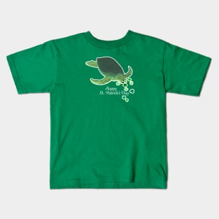 Sea Turtle with Shamrocks Kids T-Shirt